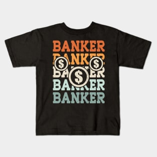 Funny Loan Officer Retro Vintage I'm a Banker Kids T-Shirt